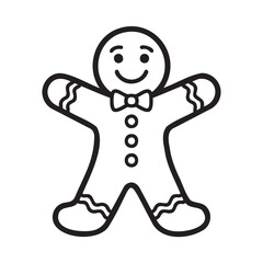 Festive gingerbread man icon, cheerful holiday treat, perfect for Christmas cards, baking promotions, and winter event invitations, vector design element