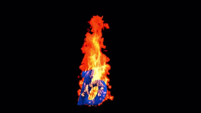 Blue Letter B Burning on Alpha Channel

3d rendering bright flames engulf the blue letter B on transparent background
