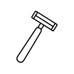 Illustration of a single blade safety razor in black on transparent background
