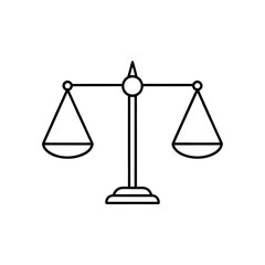 Illustration of a balance scale with equal weights on transparent background