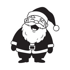Jolly Santa Claus laughing heartily, spreading holiday cheer and festive joy, perfect for Christmas cards, decorations, and whimsical seasonal designs