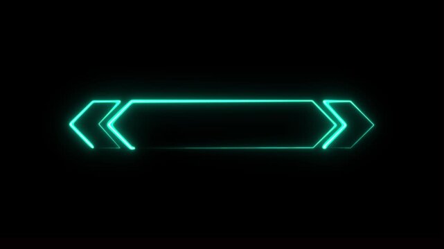 sine Glowing Neon Arrow Bar Animation on Black Background