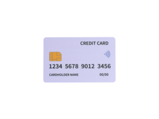 White or silver credit card with chip and contactless symbol on a transparent background, representing clean modern finance, digital payment, and minimal banking concepts.
