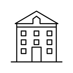 Illustration of a two story building with nine windows on transparent background