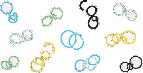 Abstract Background with Colorful Interconnected Circular Shapes Creating Dynamic Patterns Modern Design Featuring Circle Combinations for Creative Projects and Visual Communication