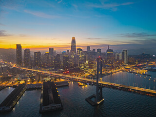 San Francisco Downtown Sunset, California