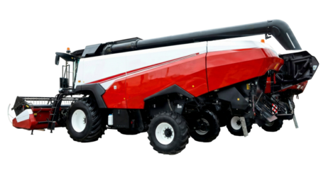 Multifunctional combine harvester working in a field during harvest season