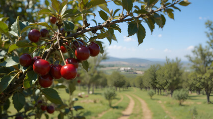 Cherry picking at Odem, Israel
