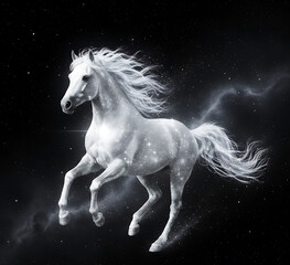 horse on black background