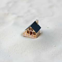 Miniature of house standing in sand