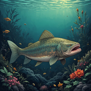 a lungfish vector