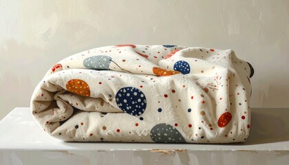 A cozy throw blanket with polka dot patterns