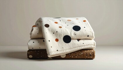 A cozy throw blanket with polka dot patterns