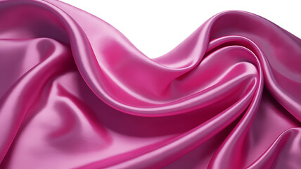 Fototapeta premium Bright Pink Silk Fabric Swirling and Draping flowing isolated on a transparent background