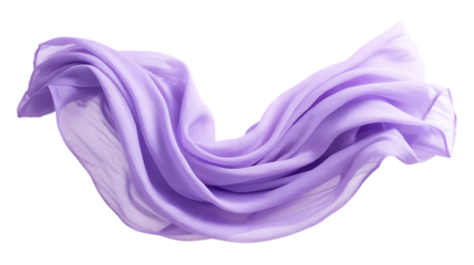 Ethereal Lavender Chiffon Fabric in Gentle Motion purple isolated on a transparent background