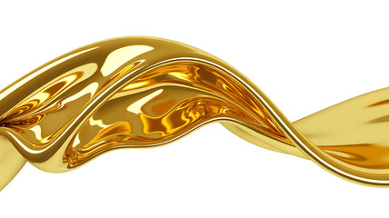 Molten Gold Liquid Flowing on Black Background metal isolated on a transparent background