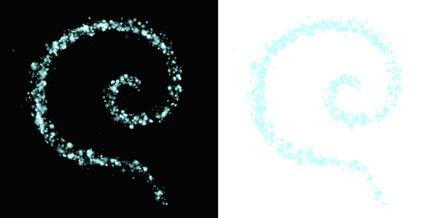 Enchanting swirling trails of sparkling light create magical effects for whimsical designs, ideal for fantasy themed visuals and glowing accents