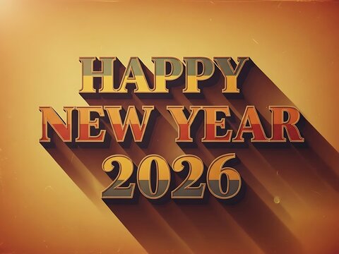 Happy New Year 2026 script text hand lettering. Design template Celebration typography poster, banner or greeting card for Merry Christmas and happy new year. Vector Illustration