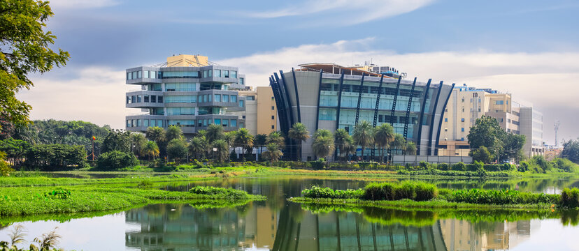 Panoramic view of Bagmane Tech Park is a software technology park equipped with all modern class facilities.in Bangalore, India