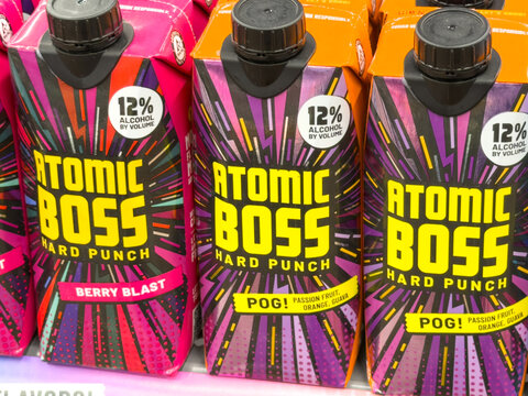 Atomic Boss Hard Punch Drink Assortment Close Up