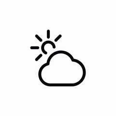 sun cloud weather icon sign vector