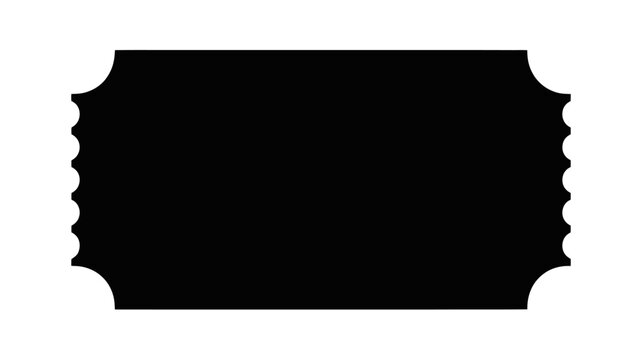 Elegant black ticket frame for creative designs and announcements, ready for customization with your message