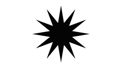 Elegant starburst shape radiating energy for bold designs and modern graphic projects, celestial element design