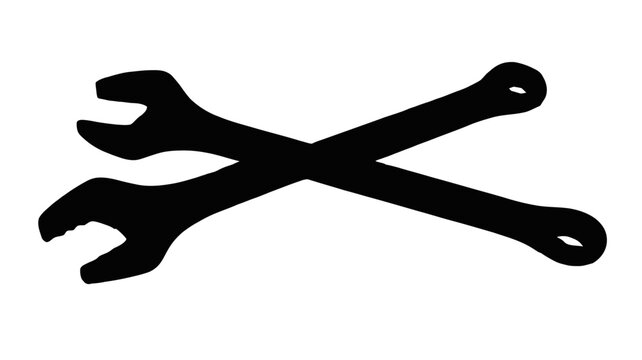 Essential crossed wrenches symbolize mechanical repair and service, ideal for construction projects and DIY blogs.