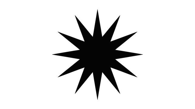 Elegant starburst shape radiating energy for bold designs and modern graphic projects, celestial element design