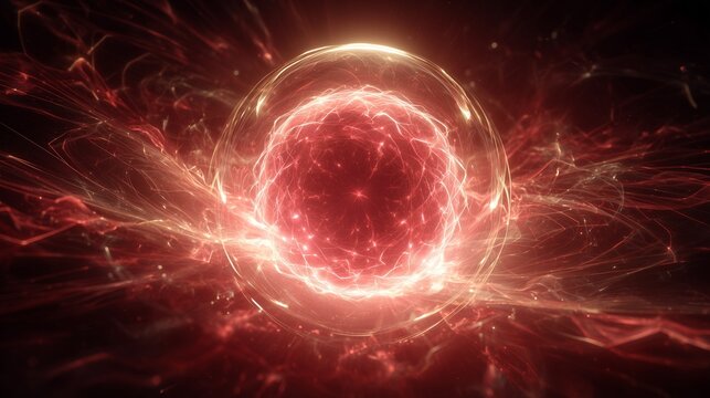surreal glowing energy sphere with dynamic light waves and futuristic patterns