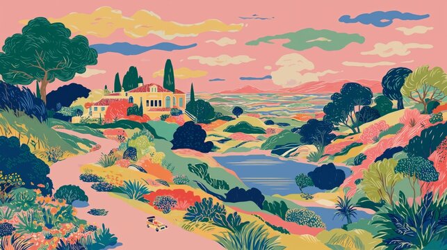 weekend fantasy dreamscape with surreal atmosphere and imaginative scenic mood - Powered by Adobe