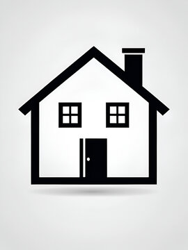 Modern home icon, featuring a simple house symbol suitable for logos or hostels