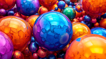 vibrant colorful spheres abstract art