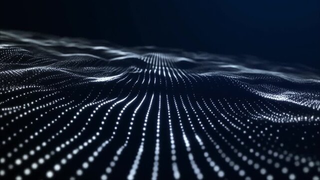 Abstract background with animation moving of dots. Magic flickering dots or glowing flying points