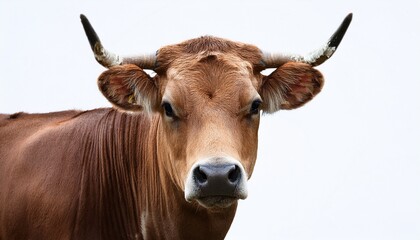 Portrait Of A Cow Cow With Horns Cut Out