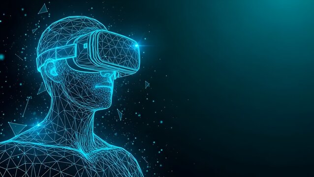 Digital Humanoid Figure in Virtual Reality Headset Illustration - Powered by Adobe