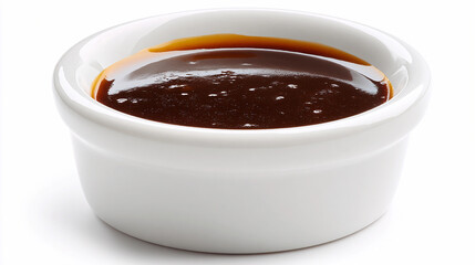 Delicious dark sauce in a small bowl ready for dipping
