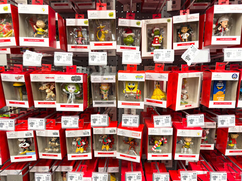Hallmark Character Ornaments Wall Display in Retail Store