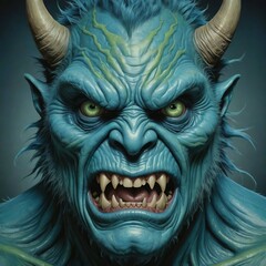 portrait of a scary face of a scary zombie