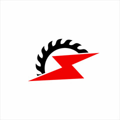 Letter S logo design with saw blade cut.