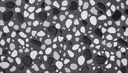 Grey Terrazzo Seamless Pattern Earthy Classic Flooring Texture Grey Classic Background Made Of Natural Stone Granite Quartz Marble And Concrete Linkable Dark Dots Terrazzo