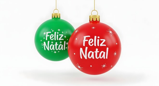 Feliz natal christmas ornaments festive holiday decorations - Powered by Adobe