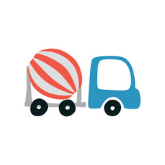 Concrete mixer truck vector illustration