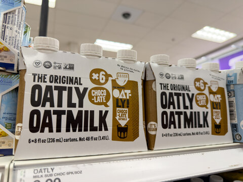 Oatly Chocolate Oatmilk Six Pack On Target Shelf