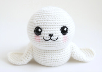 Adorable handcrafted plush toy of a cute seal, ready to bring smiles