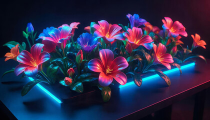 Various beautiful flowers on the background