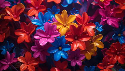 Various beautiful flowers on the background