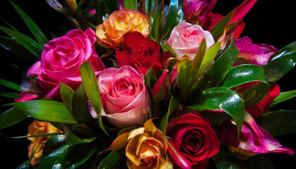 Various beautiful flowers on the background