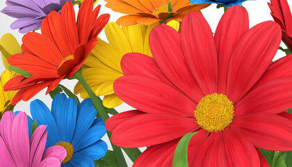 Various beautiful flowers on the background