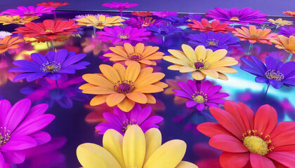 Various beautiful flowers on the background